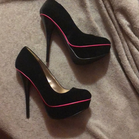 black velvet stilettos